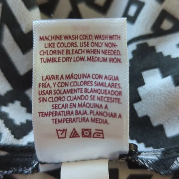 Faded Glory High Low Sleeveless Top XL Black White Pattern - Picture 4 of 14